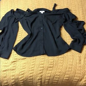 Cold shoulder long sleeve barlll shirt